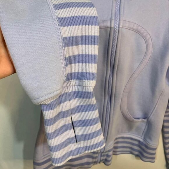 LULULEMON scuba hoodie. Size 8. Purple. Embroidered quote in hood. New condition - Picture 3 of 8